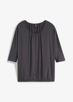 bonprix bonprix Camiseta oversize de mezcla de viscosa pizarra Outlet