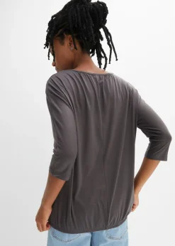bonprix bonprix Camiseta oversize de mezcla de viscosa pizarra Outlet