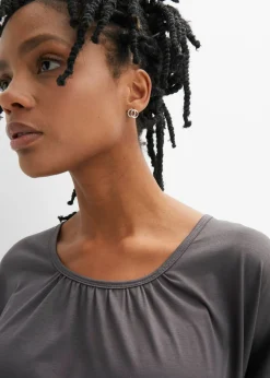bonprix bonprix Camiseta oversize de mezcla de viscosa pizarra Outlet