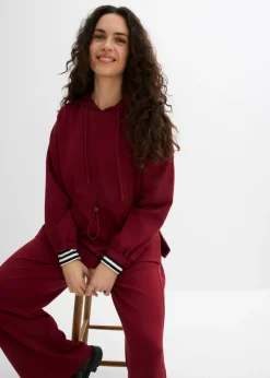 bonprix bonprix Camiseta oversize de neopreno suave Rojo rubí