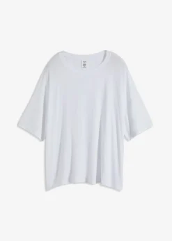 bonprix bonprix Camiseta oversize de viscosa fluida Blanco Outlet