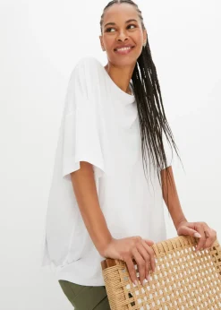 bonprix bonprix Camiseta oversize de viscosa fluida Blanco Outlet