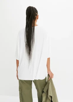 bonprix bonprix Camiseta oversize de viscosa fluida Blanco Outlet