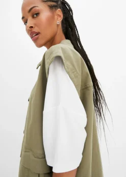 bonprix bonprix Camiseta oversize de viscosa fluida Blanco Outlet