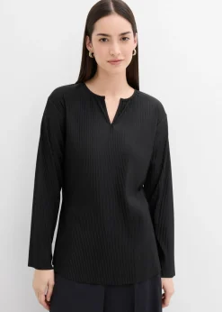 bonprix bonprix Camiseta plisada Negro Discount