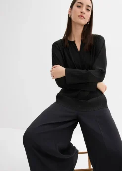 bonprix bonprix Camiseta plisada Negro Discount
