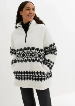 bonprix bonprix Camiseta polar Blanco lana-negro New