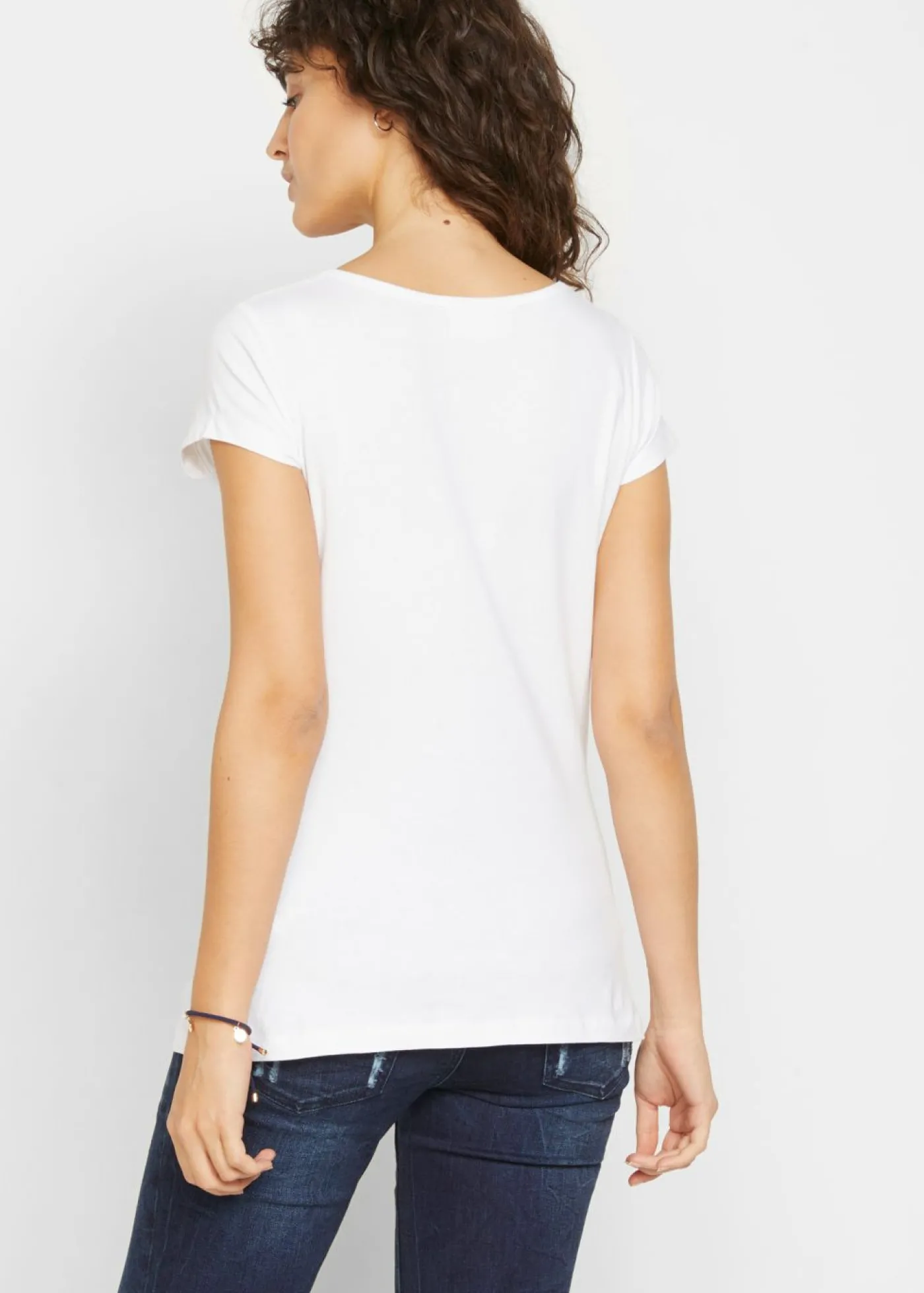 bonprix bonprix Camiseta premamá básica de algodón orgánico (2 unidades) Negro-blanco Outlet