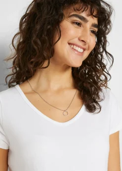 bonprix bonprix Camiseta premamá básica de algodón orgánico (2 unidades) Negro-blanco Outlet