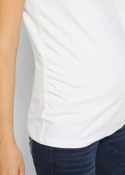 bonprix bonprix Camiseta premamá básica de algodón orgánico (2 unidades) Negro-blanco Outlet