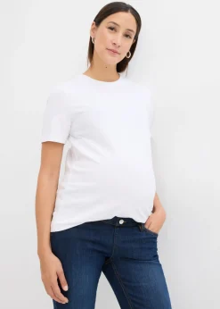 bonprix bonprix Camiseta premamá de algodón orgánico (2 unidades) Negro-blanco Best