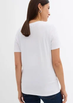 bonprix bonprix Camiseta premamá de algodón orgánico (2 unidades) Negro-blanco Best
