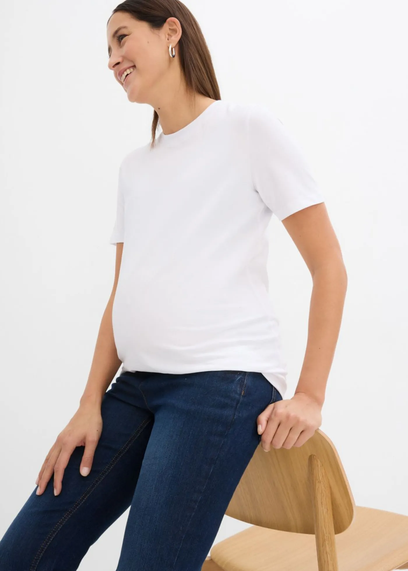 bonprix bonprix Camiseta premamá de algodón orgánico (2 unidades) Negro-blanco Best