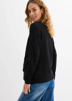 bonprix bonprix Camiseta premamá y de lactancia 2 en 1 de algodón orgánico Negro Hot