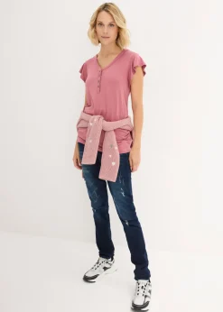 bonprix bonprix Camiseta premamá/de lactancia con viscosa sostenible Granate suave Clearance