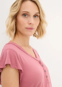 bonprix bonprix Camiseta premamá/de lactancia con viscosa sostenible Granate suave Clearance