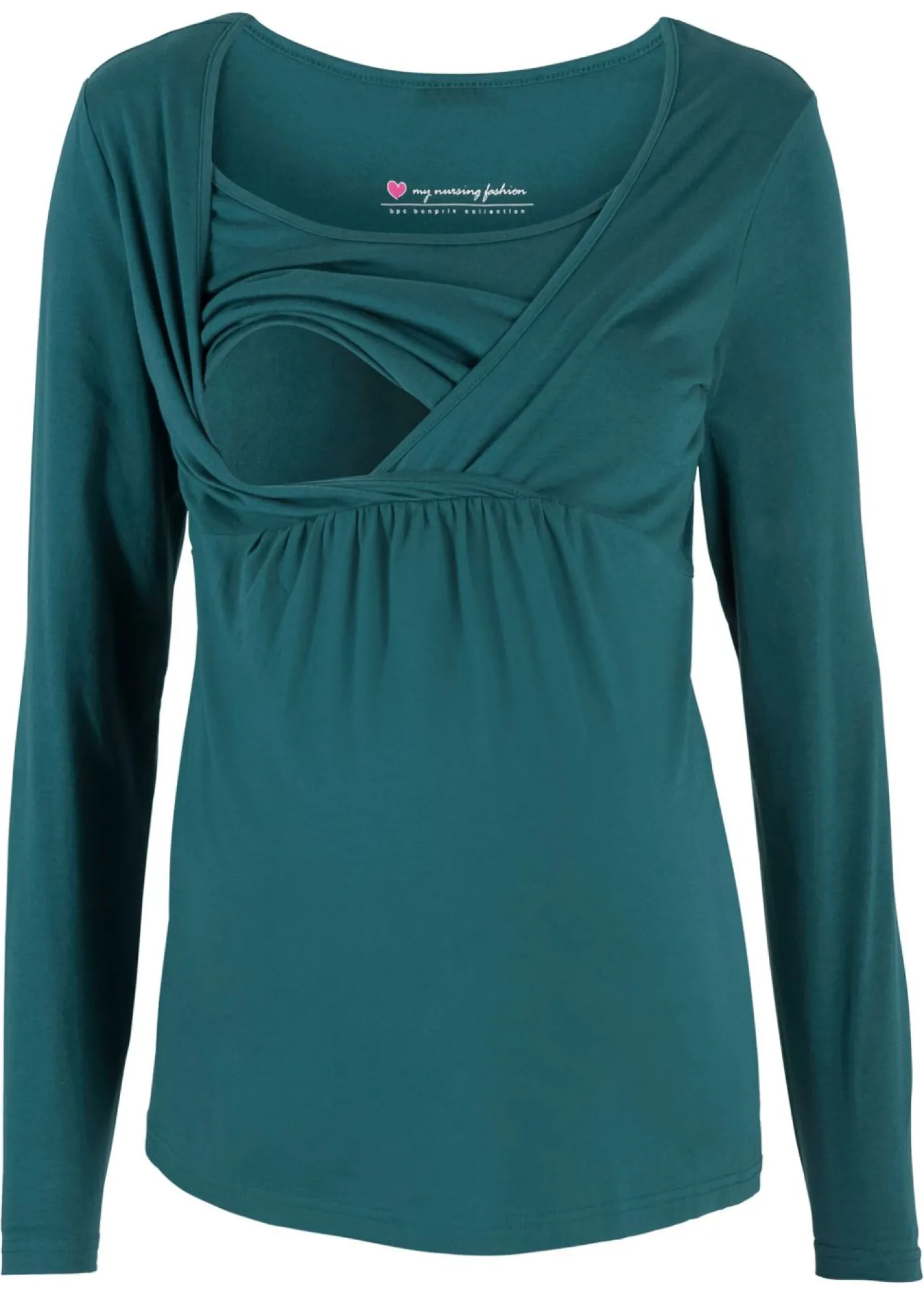 bonprix bonprix Camiseta premamá/de lactancia 2 en 1 Azul petróleo Outlet