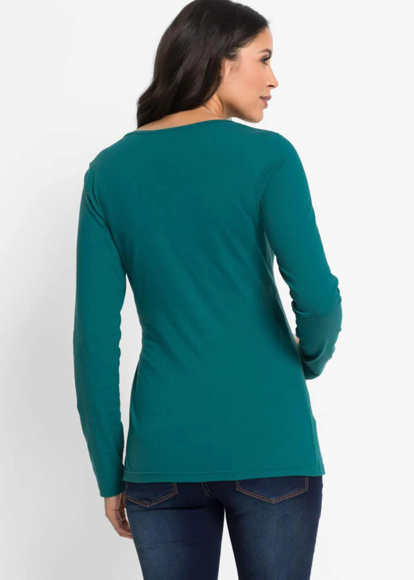 bonprix bonprix Camiseta premamá/de lactancia 2 en 1 Azul petróleo Outlet
