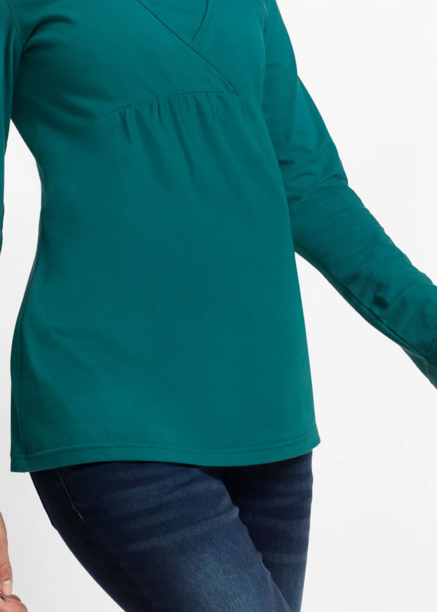 bonprix bonprix Camiseta premamá/de lactancia 2 en 1 Azul petróleo Outlet