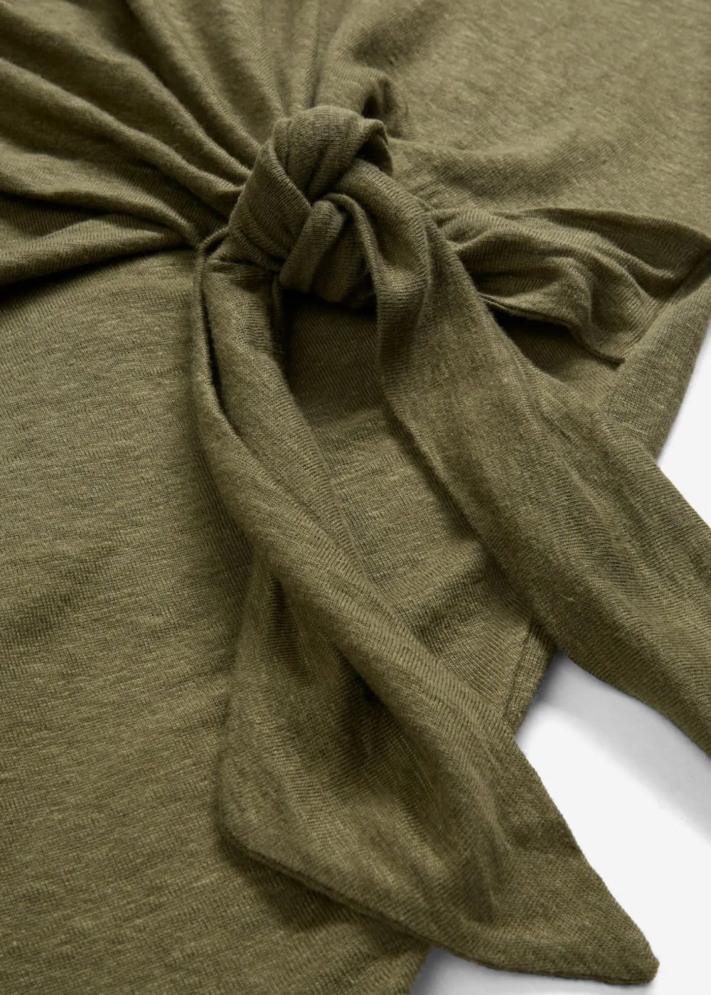 bonprix bonprix Camiseta sin mangas de lino puro Verde oliva oscuro Sale