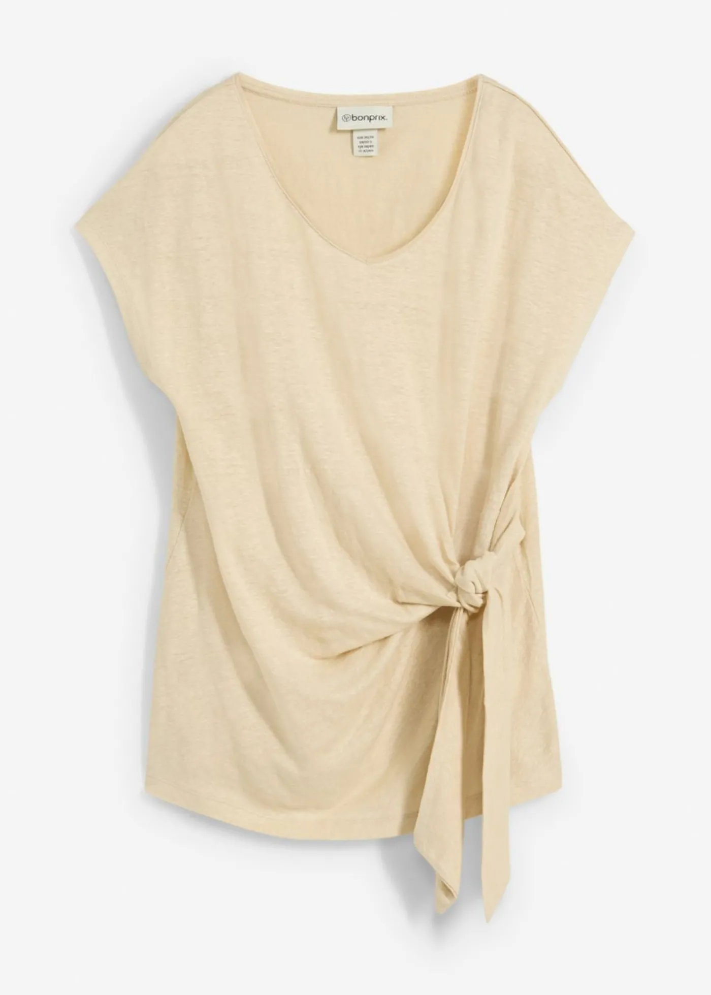 bonprix bonprix Camiseta sin mangas de lino puro Arena claro Outlet