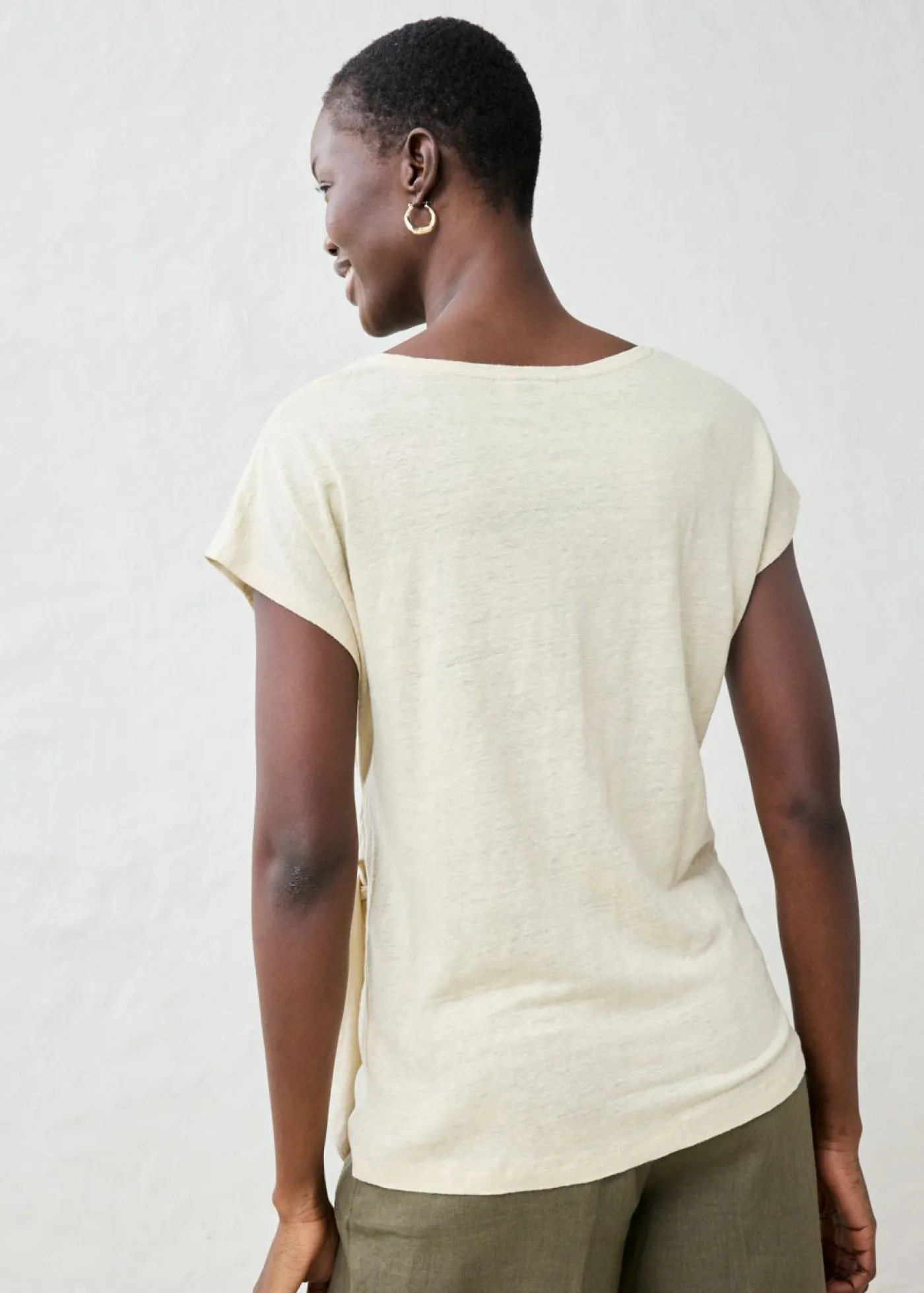 bonprix bonprix Camiseta sin mangas de lino puro Arena claro Outlet