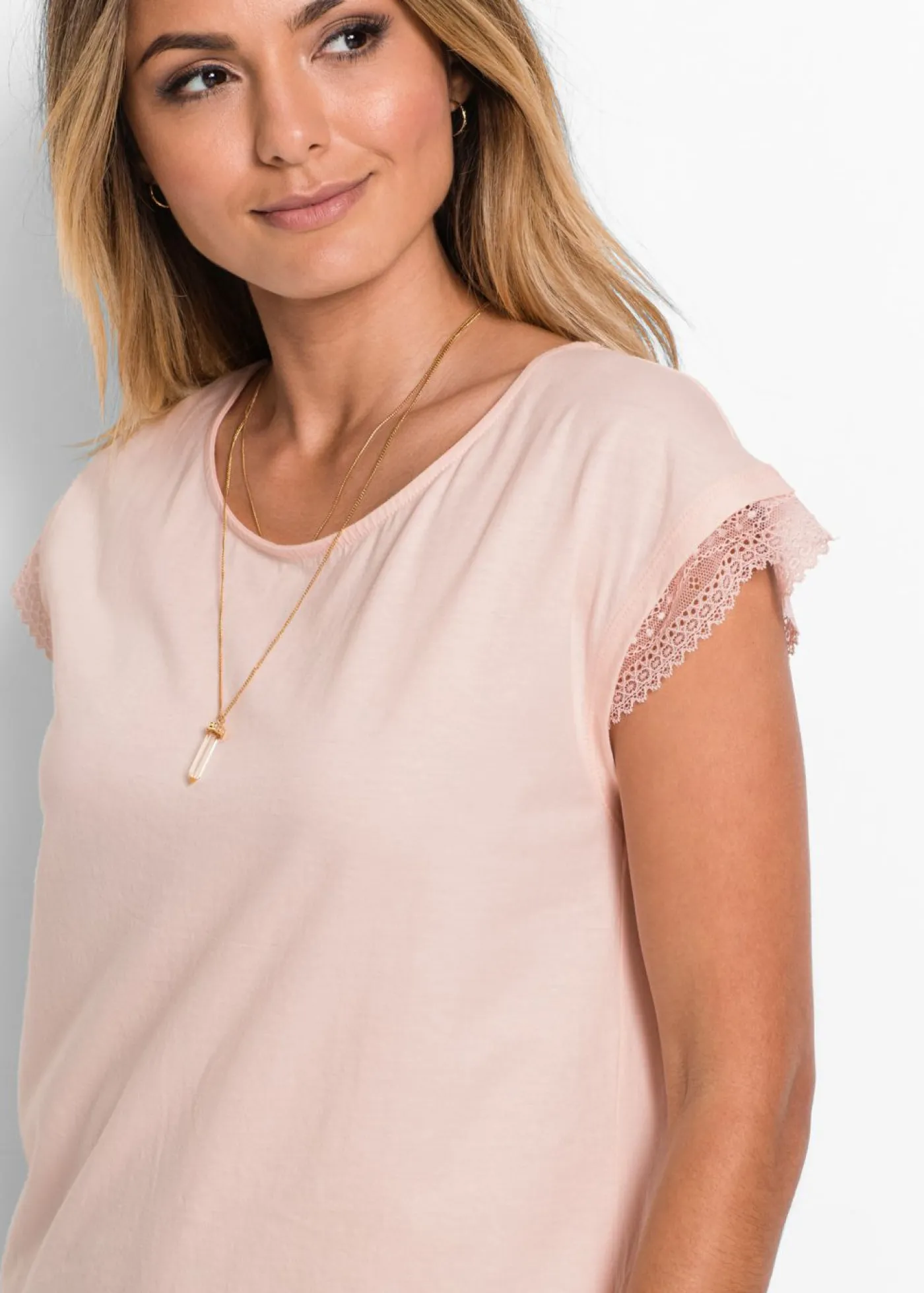 bonprix bonprix Camiseta tipo boxy de algodón Rosa