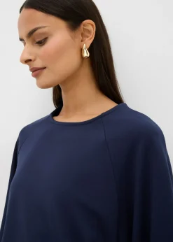 bonprix bonprix Camiseta tipo capa de manga larga Azul marino Clearance