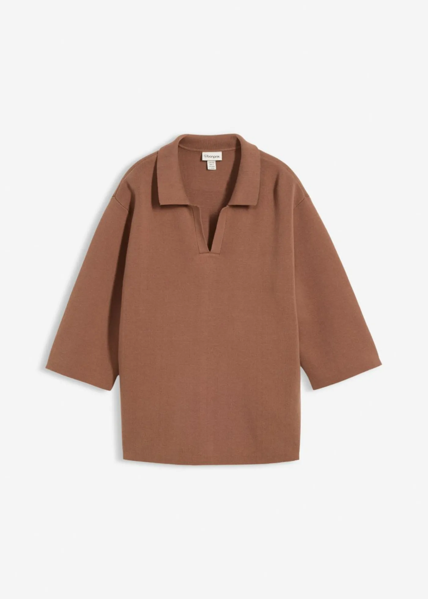 bonprix bonprix Camiseta tipo polo de punto Marrón castaño Best
