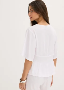 bonprix bonprix Camiseta tipo túnica con encaje Blanco New