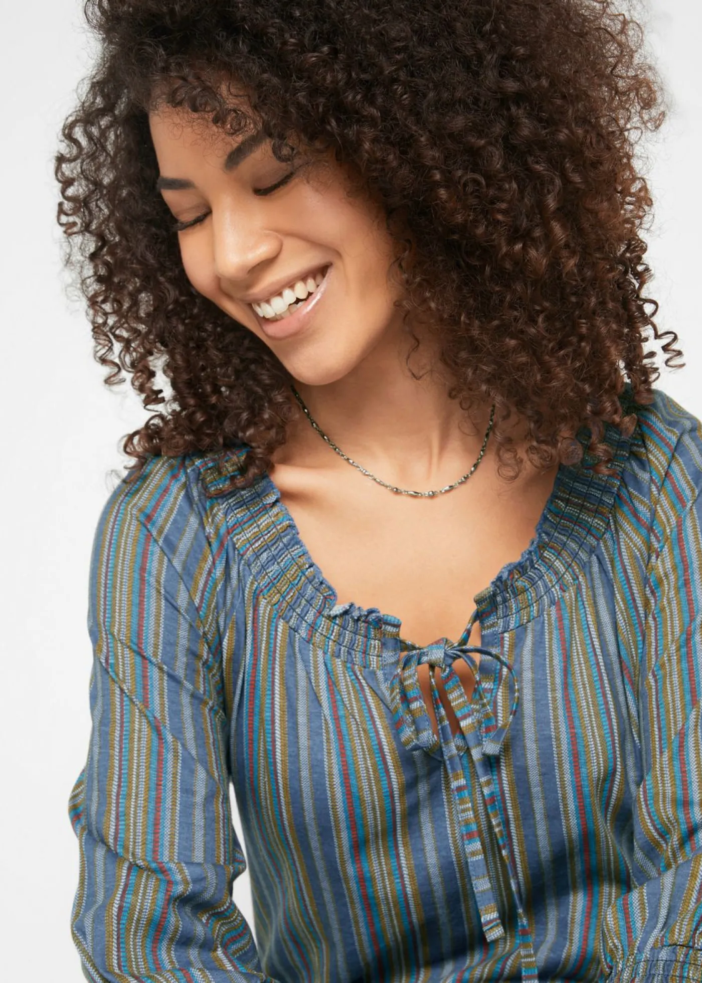 bonprix bonprix Camiseta tipo túnica con mangas 3/4 y estampado de rayas Azul añil de rayas Discount