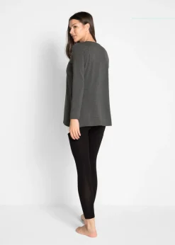 bonprix bonprix Camiseta y pantalón (2 piezas) negro / blanco / pizarra moteada Best