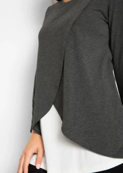 bonprix bonprix Camiseta y pantalón (2 piezas) negro / blanco / pizarra moteada Best