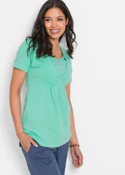 bonprix bonprix Camisetas premamá y de lactancia 2 en 1 (2 unidades) Azul marino + mentol Hot