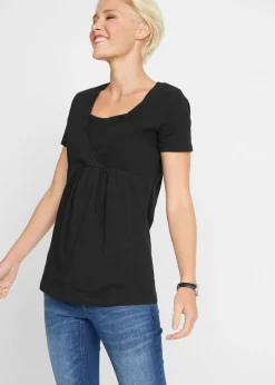 bonprix bonprix Camisetas premamá y de lactancia 2 en 1 (2 unidades) Negro-blanco Clearance