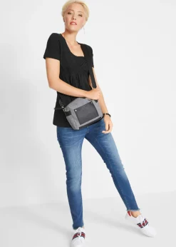bonprix bonprix Camisetas premamá y de lactancia 2 en 1 (2 unidades) Negro-blanco Clearance