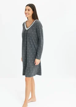 bonprix bonprix Camisón Antracita jaspeado-blanco lana Hot