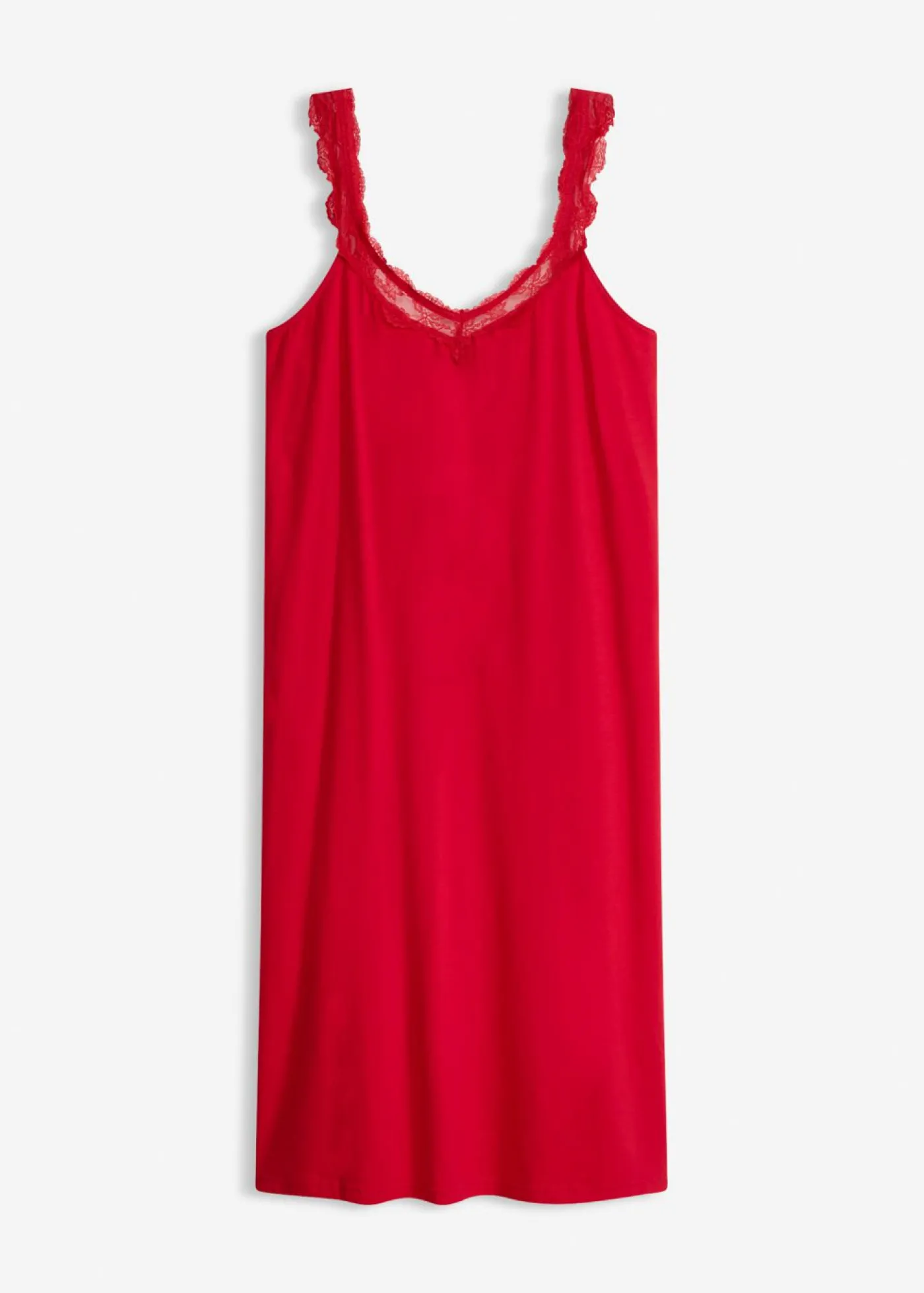 bonprix bonprix Camisón con encaje Rojo salsa Best