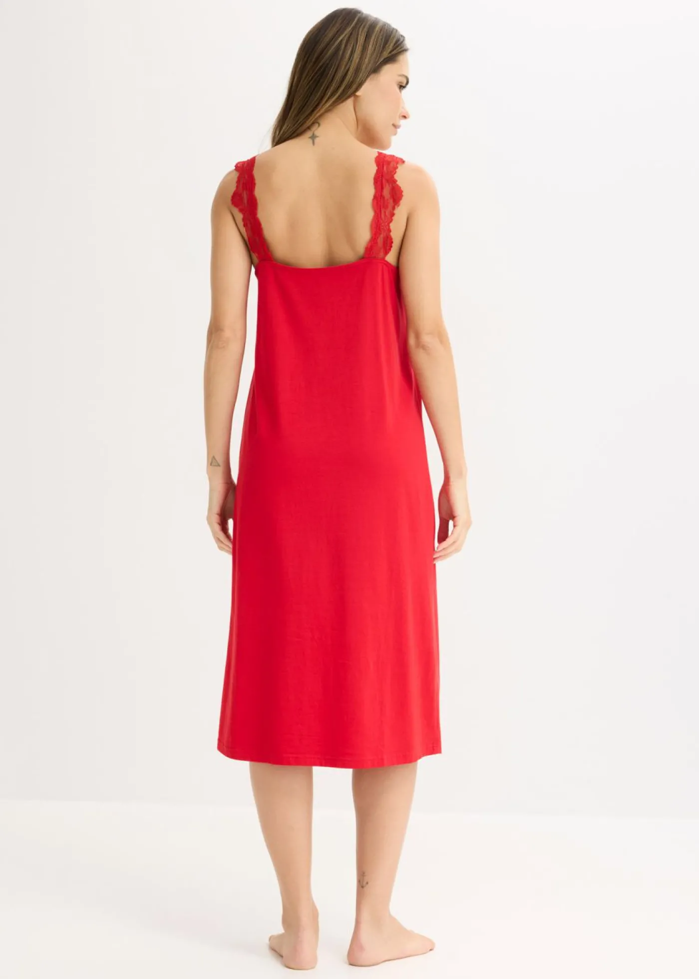 bonprix bonprix Camisón con encaje Rojo salsa Best