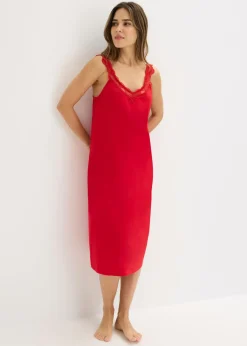 bonprix bonprix Camisón con encaje Rojo salsa Best