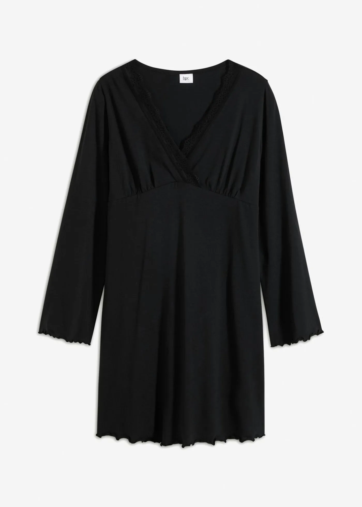 bonprix bonprix Camisón con encaje delicado Negro