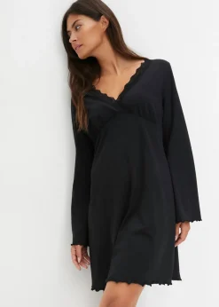 bonprix bonprix Camisón con encaje delicado Negro