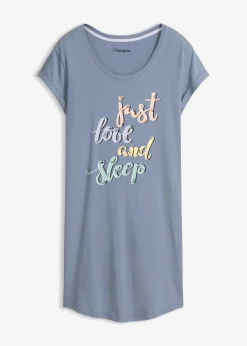 bonprix bonprix Camisón corto Azul ahumado estampado Sale