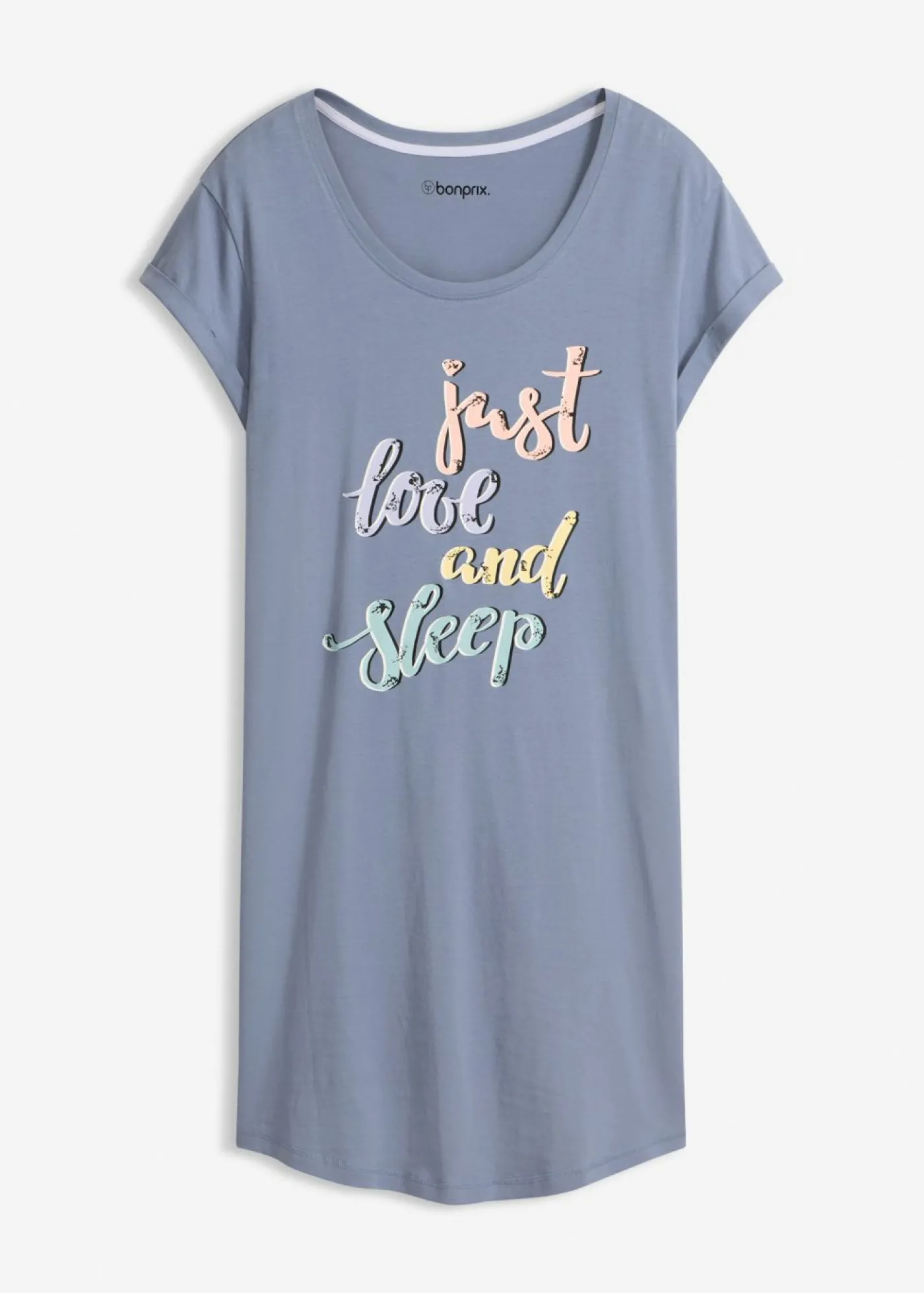 bonprix bonprix Camisón corto Azul ahumado estampado Sale