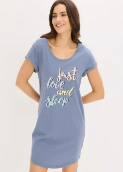 bonprix bonprix Camisón corto Azul ahumado estampado Sale