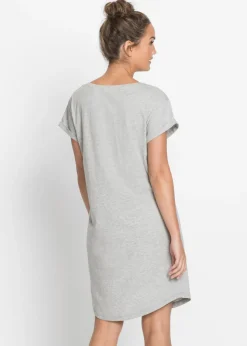 bonprix bonprix Camisón corto Gris claro jaspeado estampado Outlet