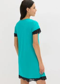 bonprix bonprix Camisón corto con un encaje delicado Esmeralda Outlet