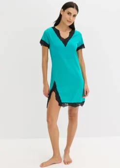 bonprix bonprix Camisón corto con un encaje delicado Esmeralda Outlet