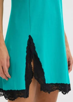 bonprix bonprix Camisón corto con un encaje delicado Esmeralda Outlet
