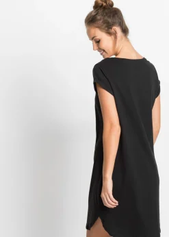 bonprix bonprix Camisón corto de algodón orgánico puro Negro estampado Best